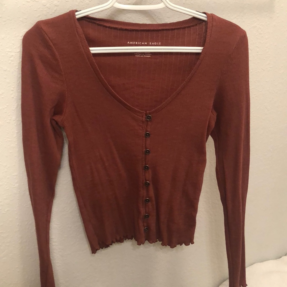 Tan American Eagle Long Sleeve